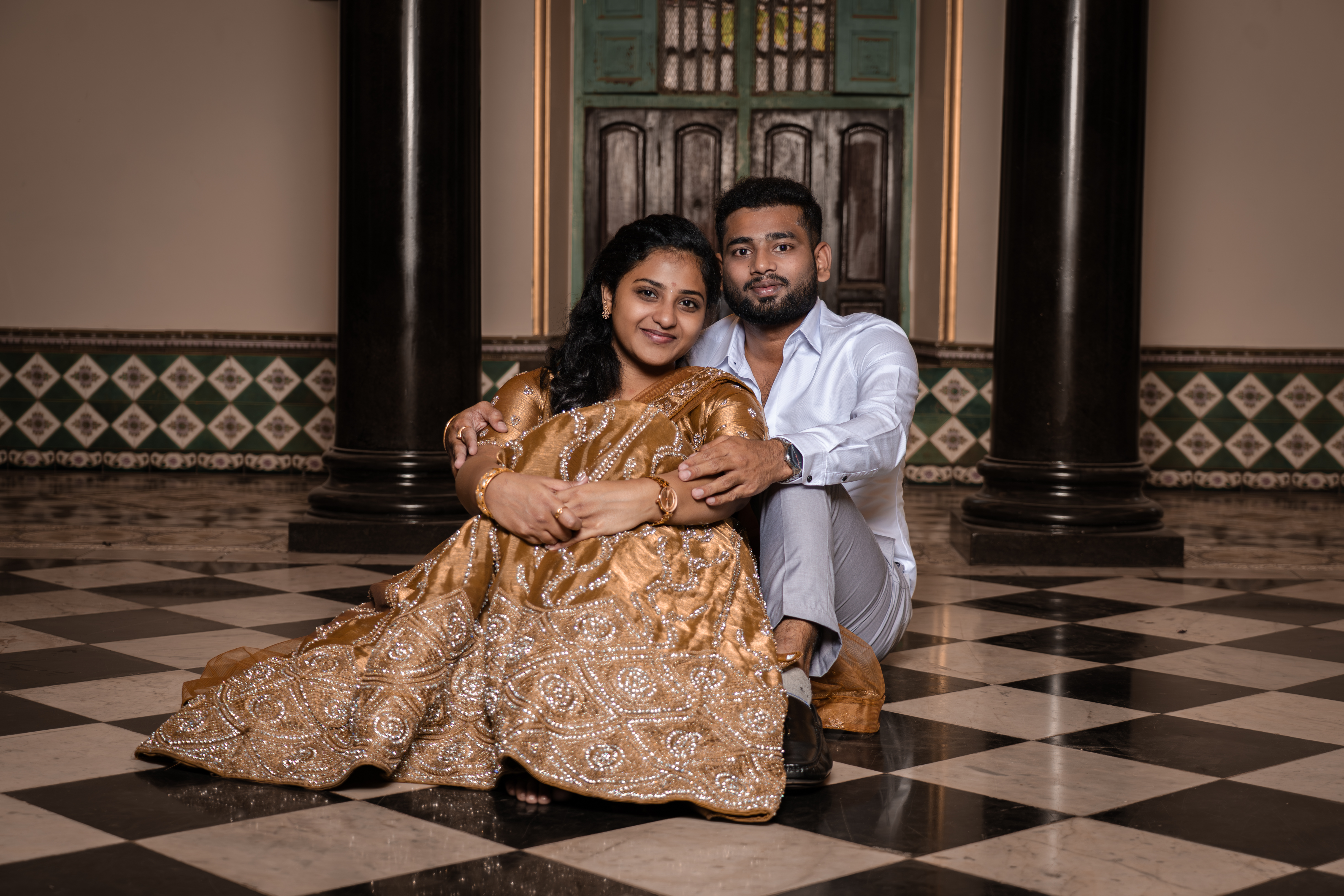 Couple portrait in warm light